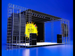 concert scene low-poly 3D Model