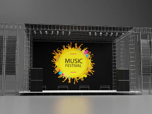 concert scene low-poly 3D Model