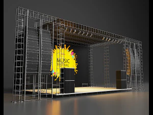 concert scene low-poly 3D Model