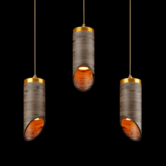 wood cylinder hanging light Modelo 3D .c4d .max .obj .3ds .fbx .stl .blend 