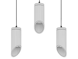 wood cylinder hanging light 3D Model