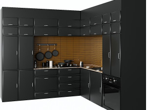 corner kitchen - cooking unit Modelo 3D