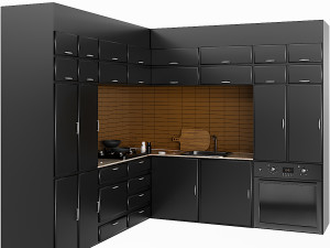 corner kitchen - cooking unit Modello 3D