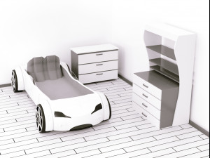 car bed model-kids bed 3Dモデル