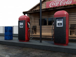 gas station - pbr low-poly 3D Model