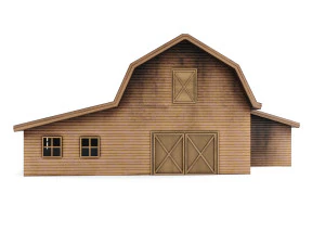 farm home pbr - western town low-poly 3D Model