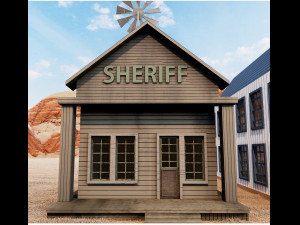 western town pbr low-poly 3D Model