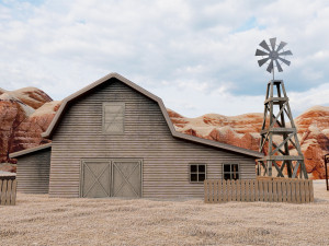 western town pbr low-poly 3D Model