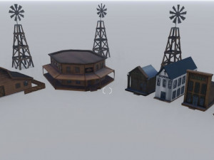 western town pbr low-poly 3D Model
