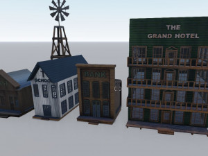 western town pbr low-poly 3D Model
