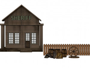 western town pbr low-poly 3D Model