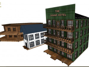 western town pbr low-poly 3D Model