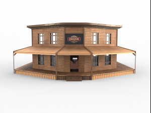 western saloon pbr low-poly 3D Модель