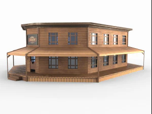 sal&atilde;o ocidental pbr baixo poli Modelo 3D