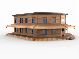 sal&atilde;o ocidental pbr baixo poli Modelo 3D