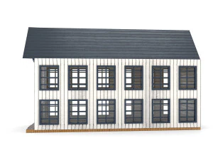 antiga escola de madeira pbr Modelo 3D