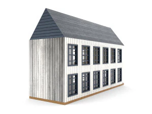 antiga escola de madeira pbr Modelo 3D