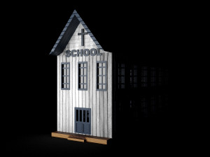 old wooden school pbr 3D Model