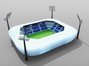 football soccer stadium - pbr low-poly 3D-Modell