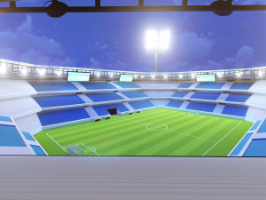 football soccer stadium - pbr low-poly 3D-Modell