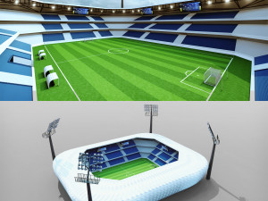 football soccer stadium - pbr low-poly 3D Model