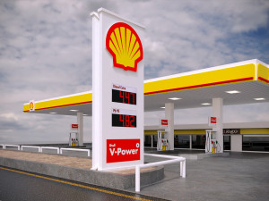 gas station shell - pbr low-poly Model 3D