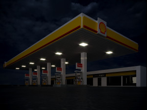 gas station shell - pbr low-poly Model 3D