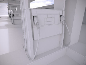 gas station shell - pbr low-poly Model 3D