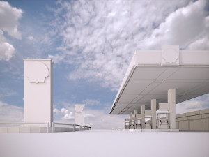 gas station shell - pbr low-poly Model 3D