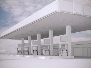 gas station shell - pbr low-poly Model 3D