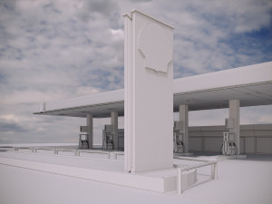 gas station shell - pbr low-poly Model 3D