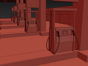 gas station shell - pbr low-poly Model 3D
