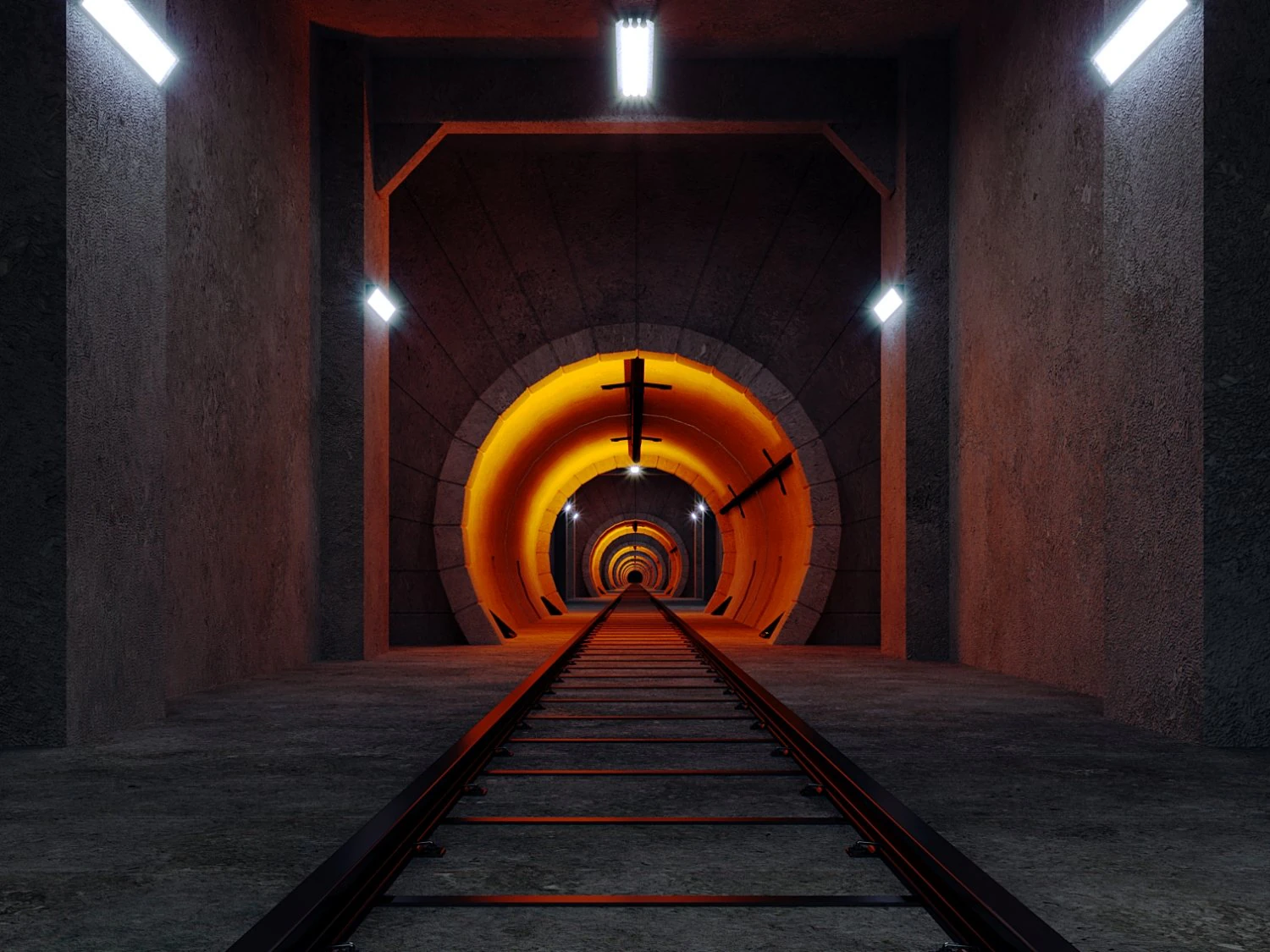 railway tunnel - pbr 3D Model .c4d .max .obj .3ds .fbx .stl .blend 