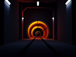 railway tunnel - pbr Model 3D