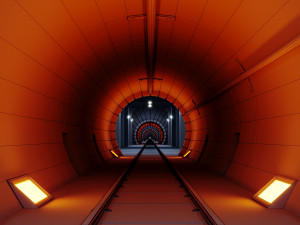 railway tunnel - pbr Model 3D