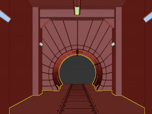 railway tunnel - pbr Model 3D