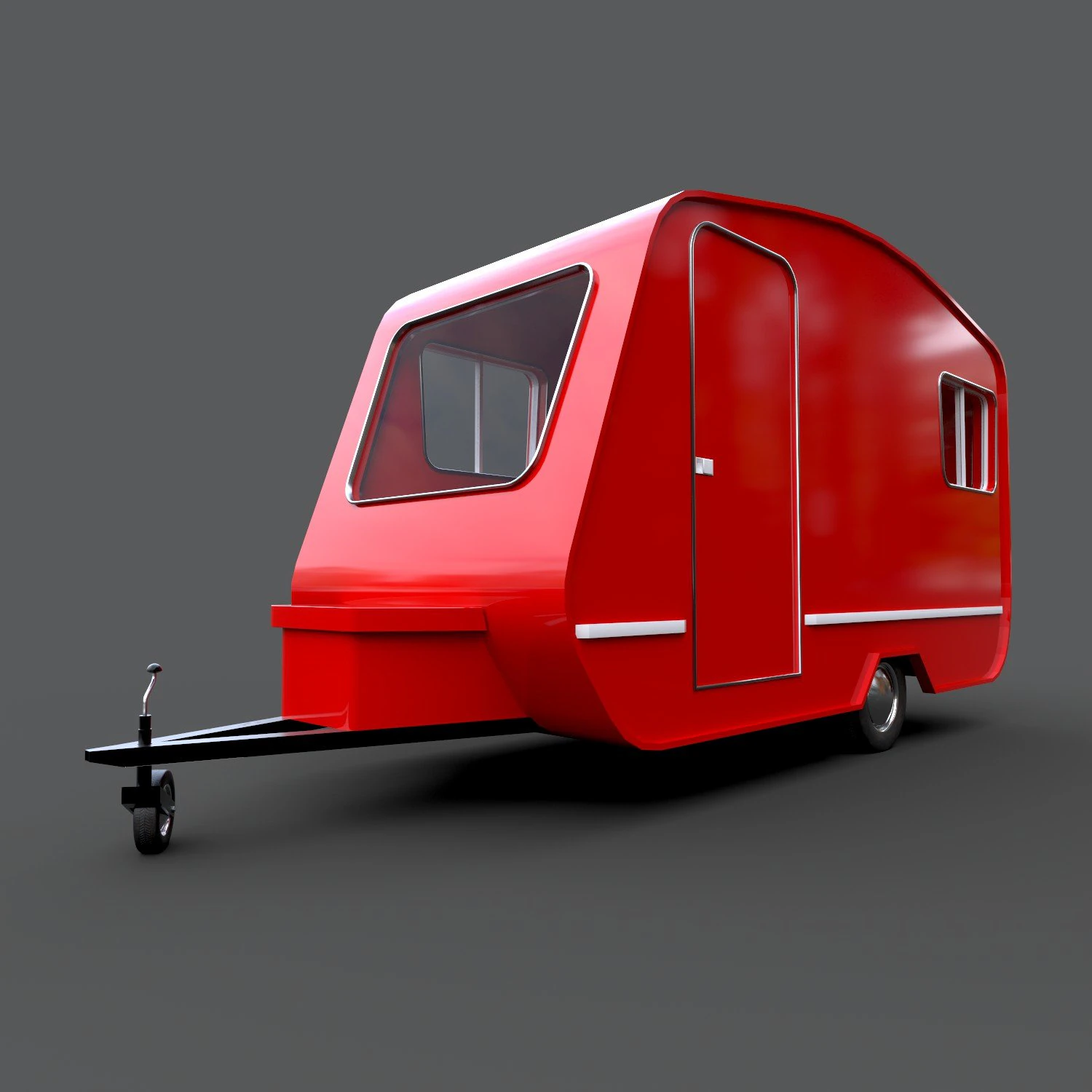 caravan trailer - pbr low-poly 3D Model .c4d .max .obj .3ds .fbx .stl .blend