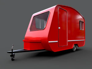 rimorchio per roulotte - pbr low-poly Modello 3D