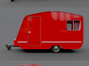 caravan trailer - pbr low-poly 3D Model