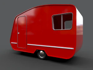 caravan trailer - pbr low-poly 3D Model