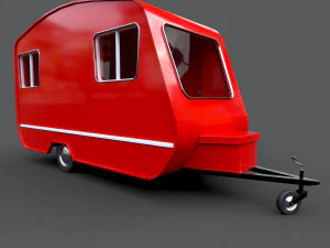 caravan trailer - pbr low-poly 3D Model