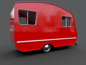 caravan trailer - pbr low-poly 3D Model