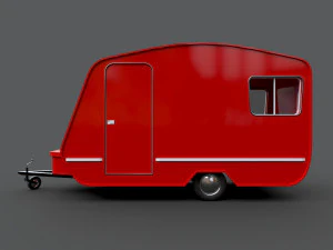 caravan trailer - pbr low-poly 3D Model