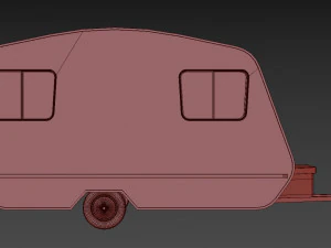 caravan trailer - pbr low-poly 3D Model