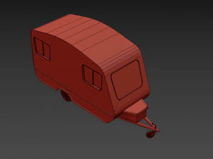 caravan trailer - pbr low-poly 3D Model