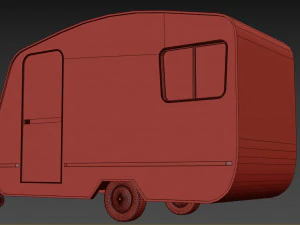 caravan trailer - pbr low-poly 3D Model