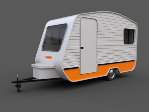 caravan trailer - pbr low-poly 3D Model