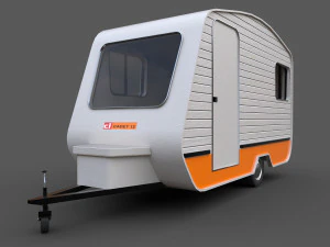 caravan trailer - pbr low-poly 3D Model