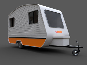 caravan trailer - pbr low-poly 3Dモデル