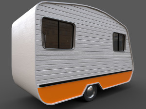 caravan trailer - pbr low-poly 3Dモデル